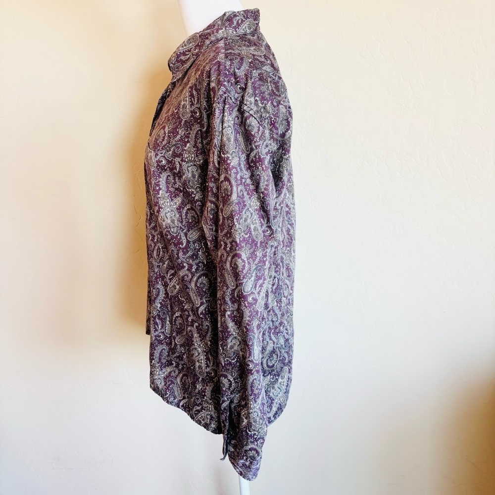 Vintage 1990’s Paisley Button Down Collard Shirt - Picture 3 of 10